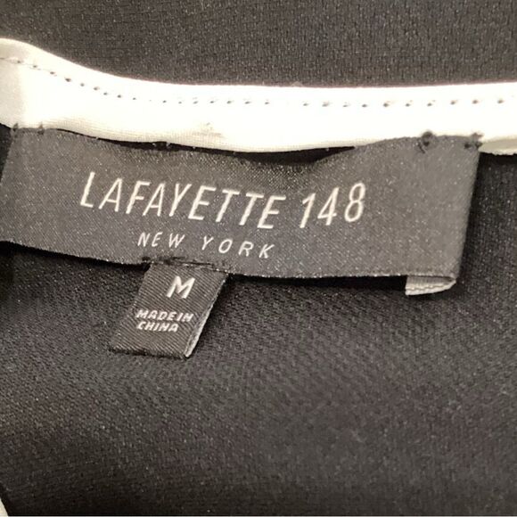 Lafayette 148 New York Silk Black Long Tunic Asymmetrical Sz M Medium - Picture 8 of 11